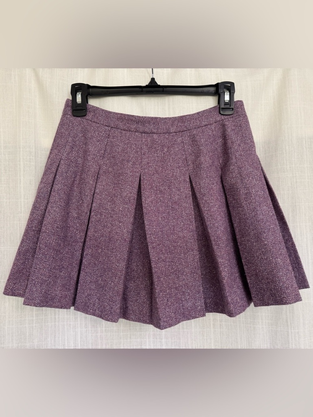 Amanda Uprichard Dixon Tweed Pleated Skort in Purple Size Small